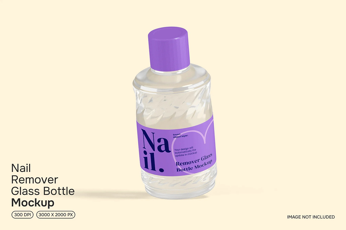 Nail Remover Glass Bottle Mockup, a Merchandise Mockup by renderstockmarket
