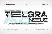 Telgra Neue - An Experimental Warped, a Font by Drizy (Thumbnail 1 of 9)