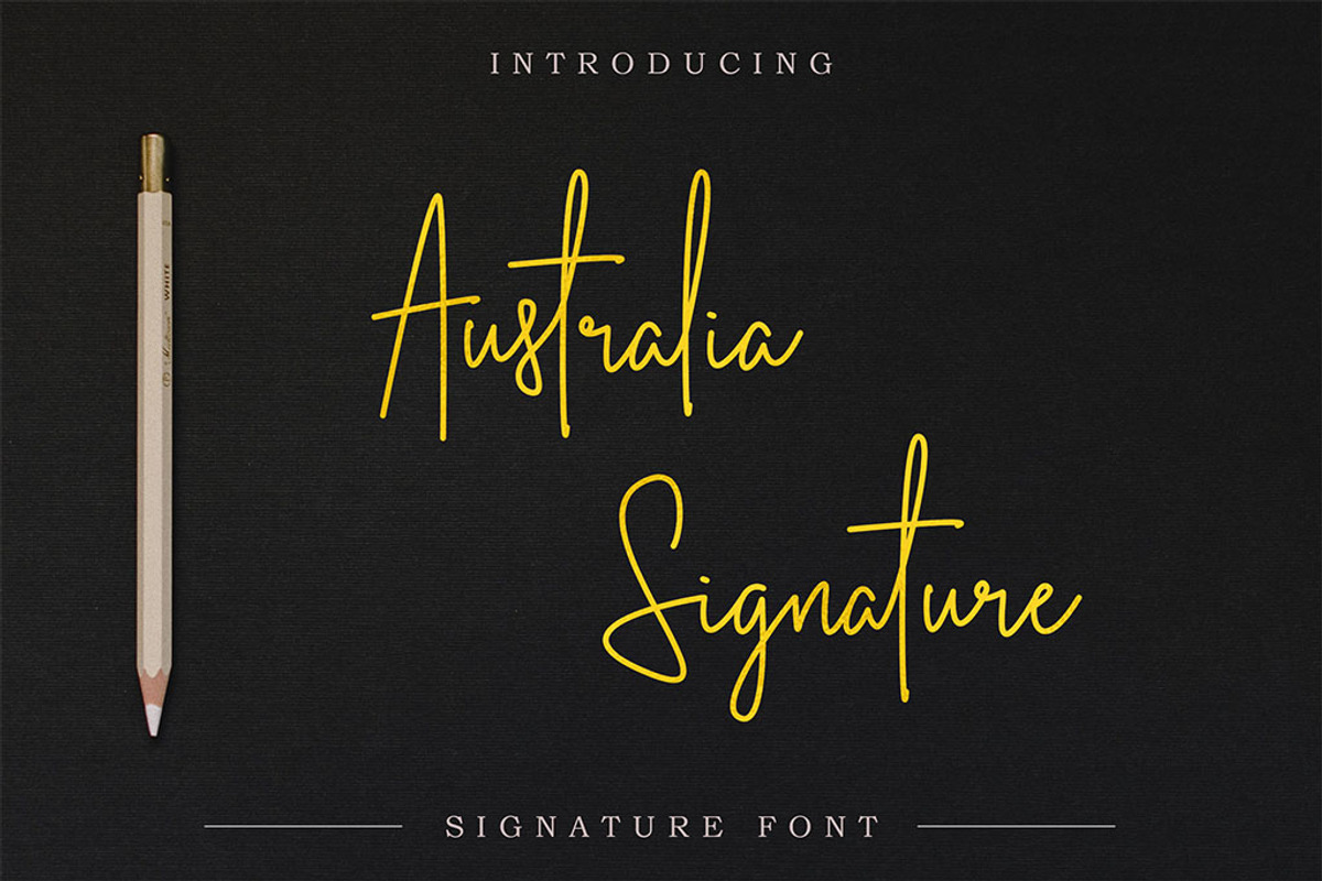Australia Signature Font, a Script Font by Cherryline Master (Photo 1 of 10)