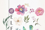 Vivid Watercolor Floral Clipart, an Illustration by Bloomella (Thumbnail 5 of 5)