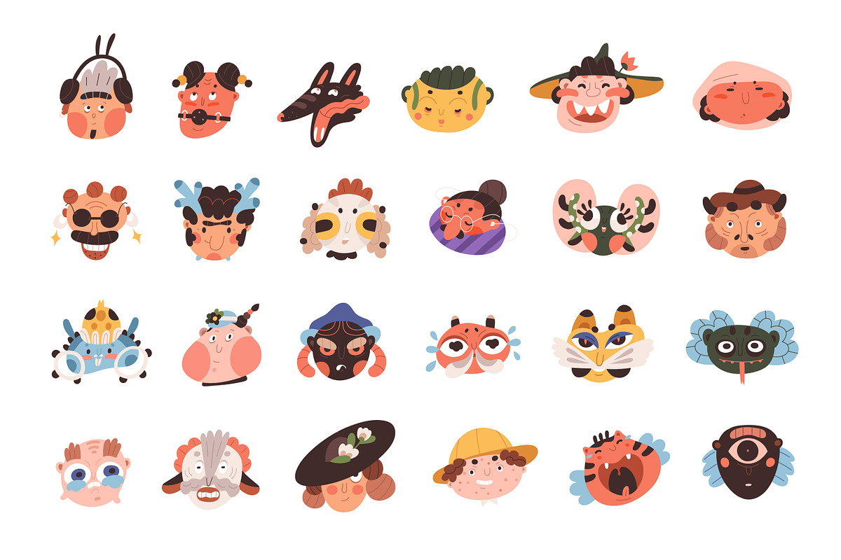 Funny abstract character avatars set, an Animal Illustration by Good Studio (Photo 1 of 5)
