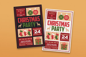 Christmas Party Flyer, a Print Template by DesignWorkz