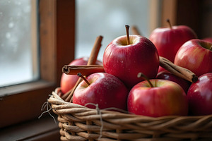 Cozy Fruit Basket Shot In Winter Lig, a Photo by LOGOCREATIVE