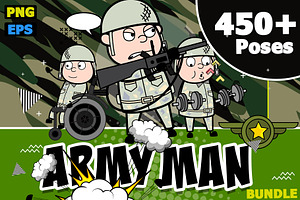 Army Man ~ Cartoon Character Set