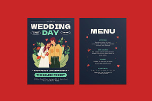 Sleek Wedding Invitation Template, an Invitation Template by iDoodle Studio