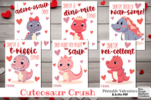 Printable Kids Dinosaur Valentine