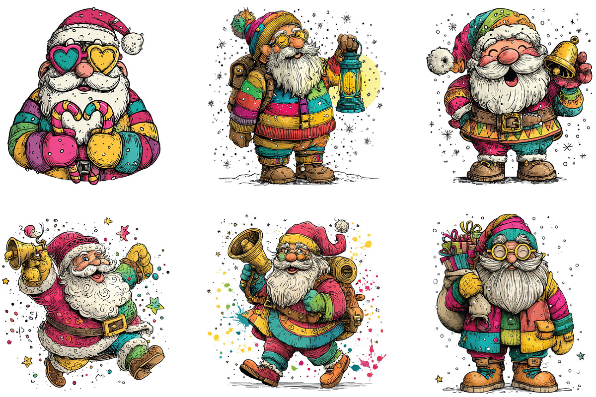 Santa Christmas Clipart, an Illustration by CraftArtStudio (Photo 5 of 6)