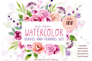 Watercolour Leaves and Floral Kit