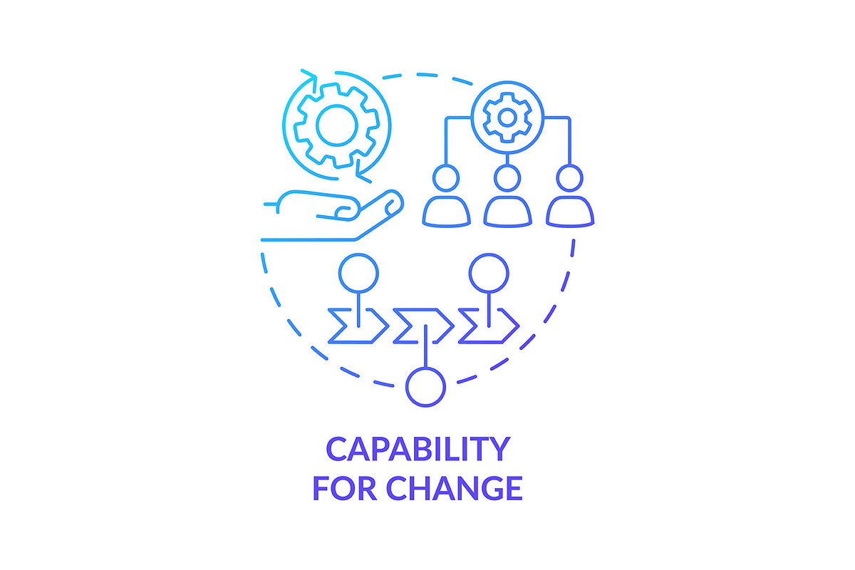 Capability for change blue gradient, an Icon by IMG Visuals