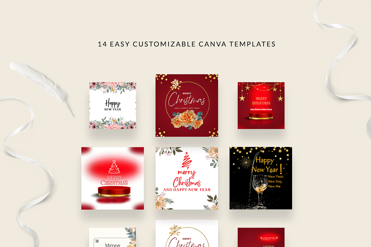 Christmas Instagram Post Templates, a Stationery Template by CreativeBundlex (Photo 2 of 2)
