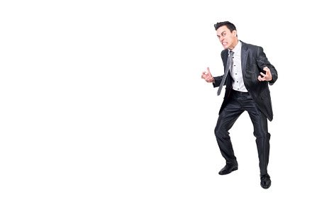 Crazy businessman in suit in studio, a Business Photo by Iván Moreno STOCK PHOTO