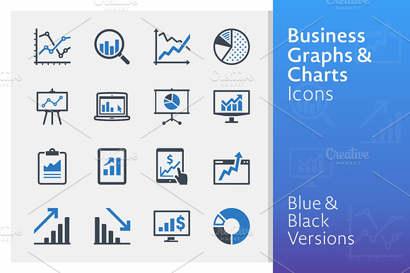 Business Graphs Charts Icons