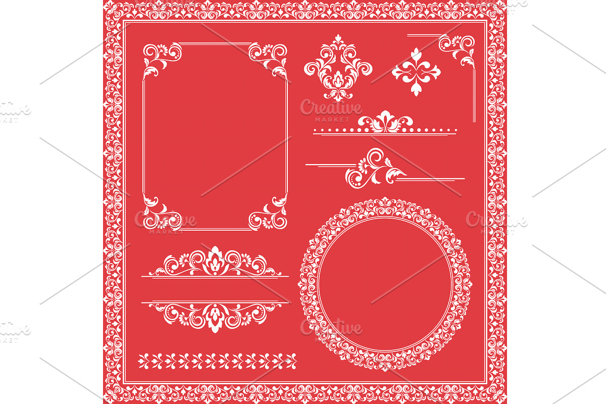 Vintage Set. Floral elements for, an Illustration by RODINA