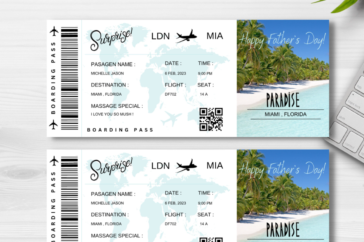 Surprise Boarding Pass, a Card Template by YasdeyDesigns (Photo 8 of 8)