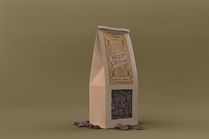 Paper Coffee Bag With Window Mockup