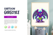 Cartoon gargoyle. Tshirt, PNG., an Animal Illustration by KENO Mascots (Thumbnail 4 of 7)