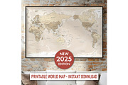 Vector World Map - Pacific View, a Graphic by PorcuPen Works (Thumbnail 1 of 6)