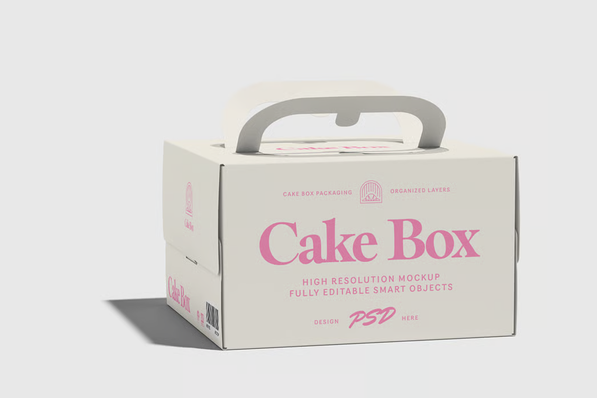 Square Cake Box Mockup, a Packaging Mockup by graphicsauce