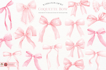 Pink Coquette Ribbon Clipart, an Object Illustration by Chonnieartwork