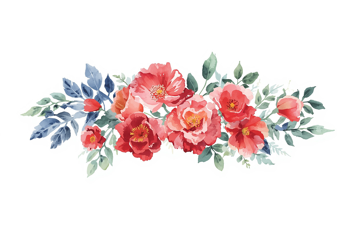 Spring Watercolor Flowers, an Illustration by jahid234 (Photo 3 of 15)