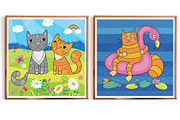 Adorable cat illustrations, an Illustration by natsa (Thumbnail 9 of 9)
