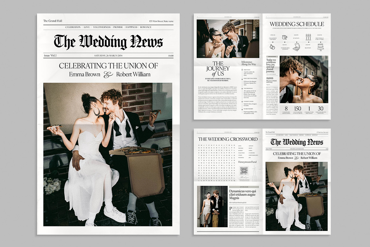 Wedding Newspaper Template, a Brochure Template by BrandPacks (Photo 4 of 4)