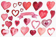 Lovely Hearts Watercolor Clipart, an Illustration by Rad Fonts (Thumbnail 4 of 6)