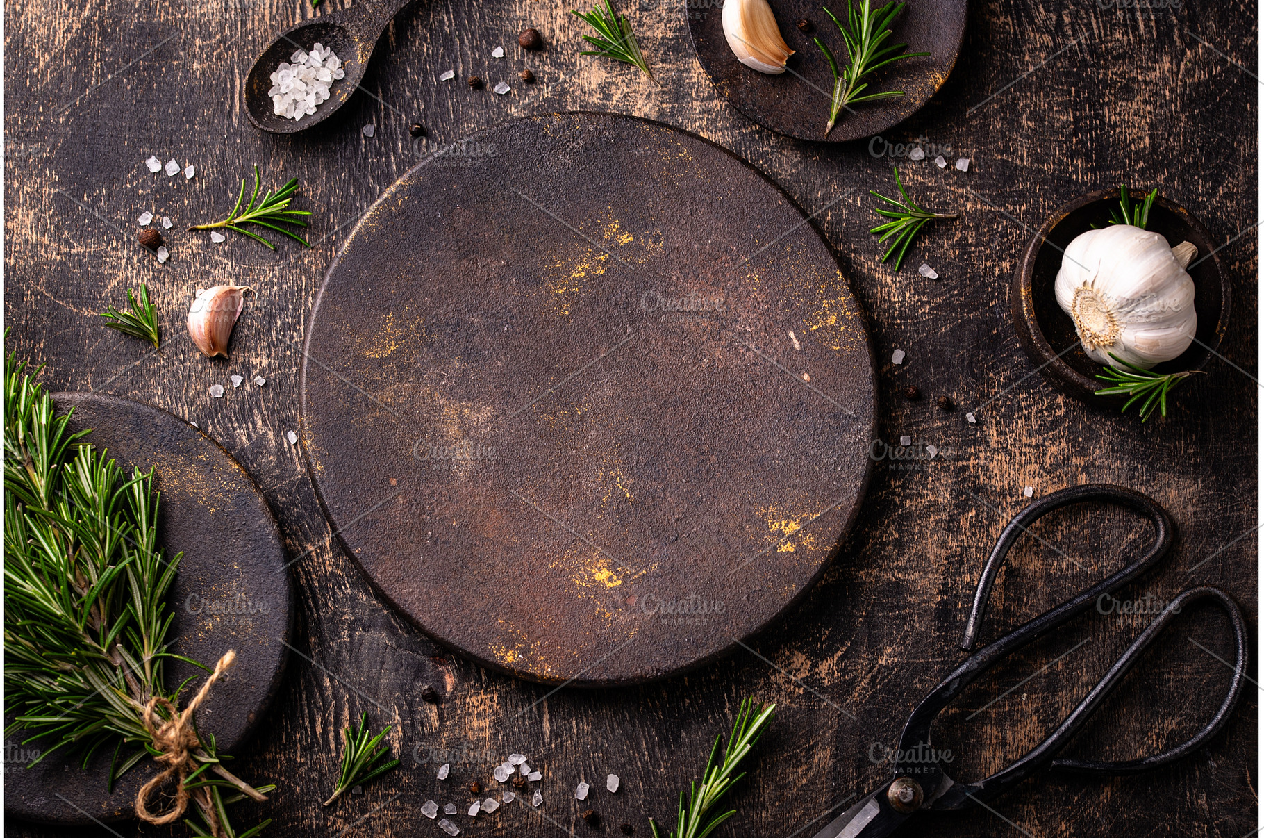 Rosemary, garlic, salt and pepper., a Food & Drink Photo by Yulia Furman