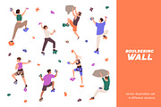 People climbing on bouldering wall, a Sport Illustration by PaperTrident (Thumbnail 1 of 5)