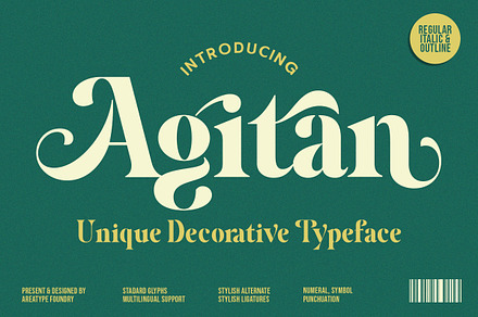 Agitan Display Font, a Serif Font by Areatype