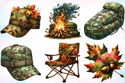Watercolor Camouflage Autumn Clipart, a Seasonal Illustration by Canvas Craft (Thumbnail 5 of 8)