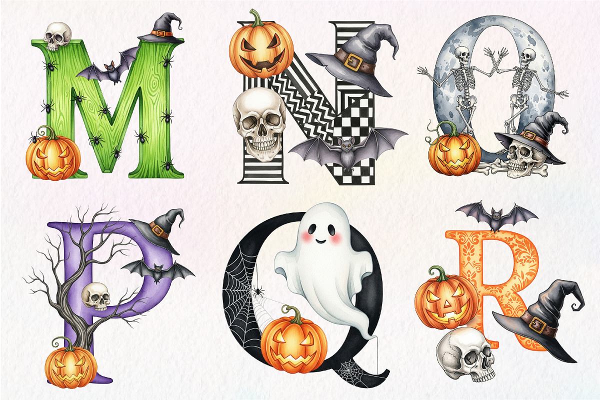 Halloween Alphabet Sublimation, an Illustration by Dream Creation (Photo 4 of 6)