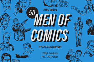 Men Of Comic Books Illustrations