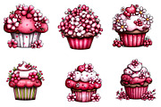 Whimsical Spring Cupcake Clipart, an Illustration by CreationArt (Thumbnail 7 of 7)