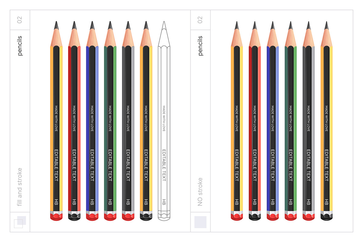 Vector Pencils with Editable Text, an Object Graphic by Side Project (Photo 4 of 5)