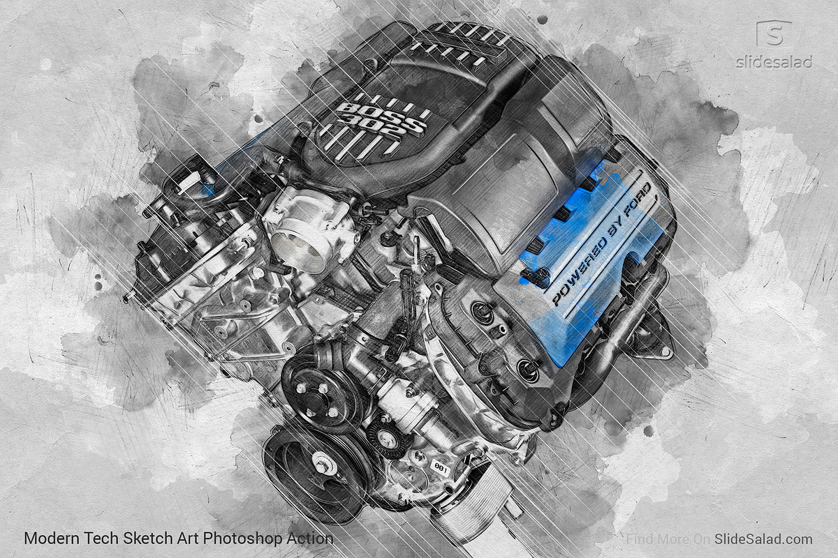 Tech Sketch Art Photoshop Action, an Action Add-On by SlideSalad (Photo 10 of 49)