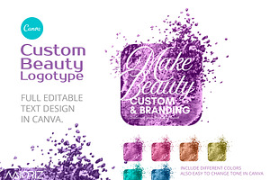 MakeUp Logotype Template Canva, a Branding & Logo Template by Maioriz Shop