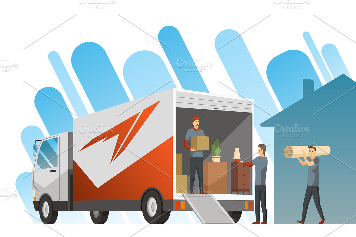 Moving service truck. Delivery, a Transportation Illustration by Things for designers