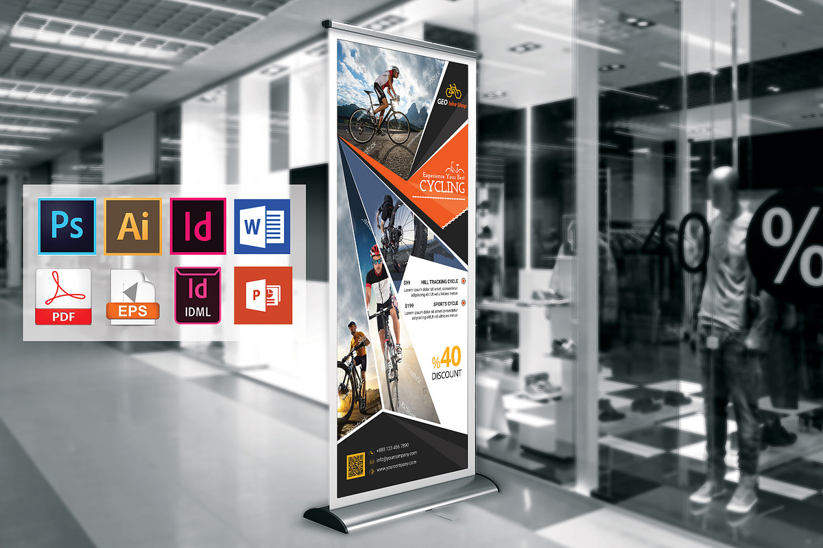 Cycle Shop Roll Up Banner Vol-03, a Flyer Template by Imagine Design Studio