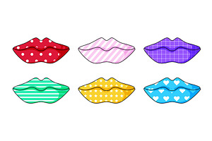 Color lips set with different, an Illustration by art PVP - market