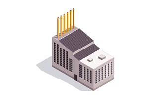 Isometric factory. Concept of, an Illustration by the8monkey
