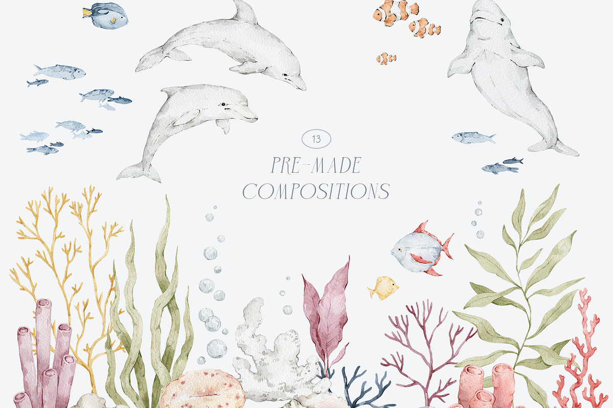 Ocean Animals. Underwater watercolor, an Animal Illustration by Kreker Kate (Photo 2 of 10)