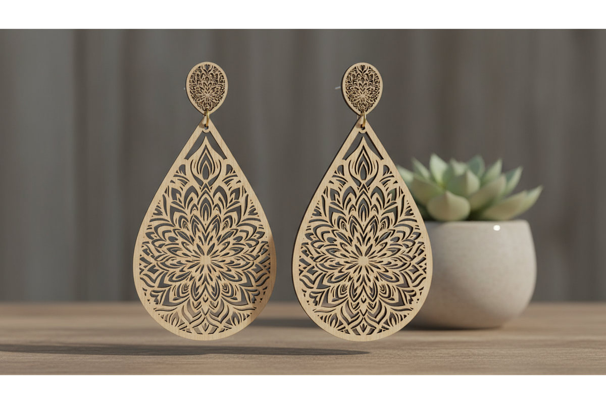 Ornament Dangle Earring Set, a Graphic by hafijul (Photo 8 of 11)