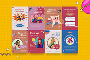 Playful Podcast 3in1 Canva Template, a Social Media Template by Brandearth RRGraph (Thumbnail 4 of 11)