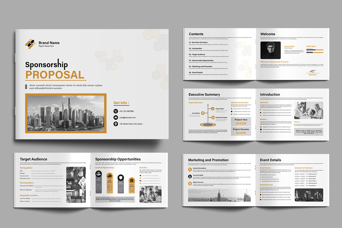 Clean Sponsorship Proposal Layout, a Brochure Template by MightyDesign (Photo 1 of 6)