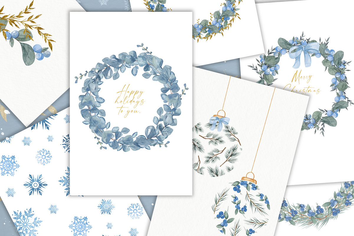 Cold winter.Watercolor Christmas Set, a Seasonal Illustration by Ooh Lily (Photo 2 of 20)