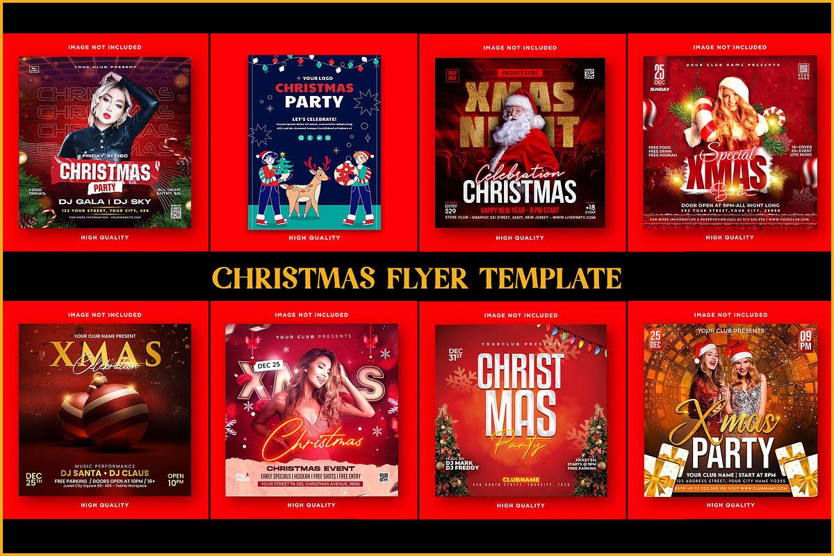 Christmas Flyer Template, a Print Template by Mockupfit (Photo 1 of 9)