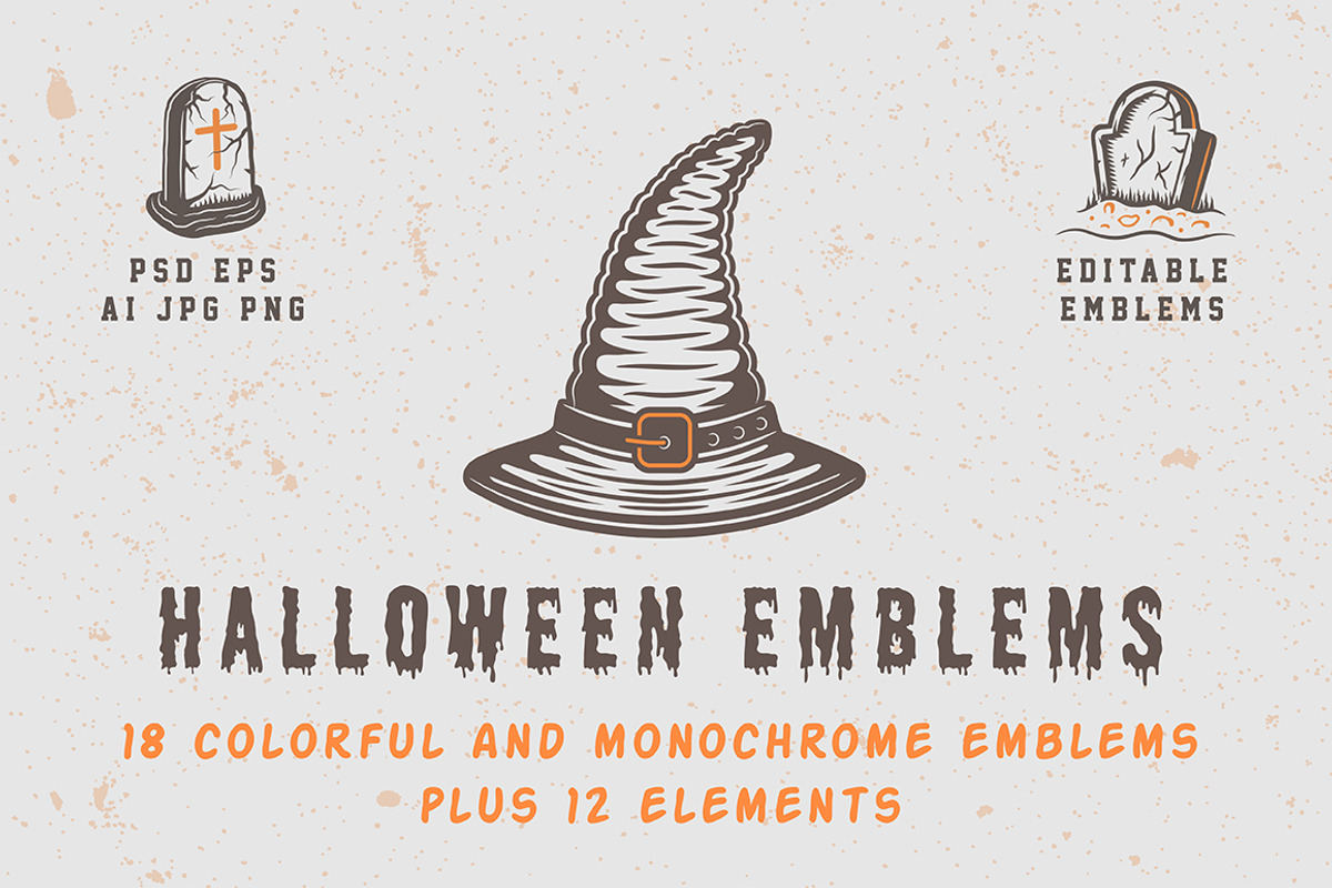 Vintage Halloween Emblems Part 1, a Branding & Logo Template by AkimD (Photo 1 of 5)