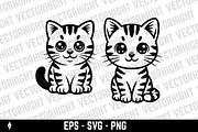 cute, friendly tabby cat, an Animal Illustration by Vectorhight (Thumbnail 5 of 5)