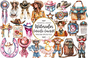 Watercolor Coquette Cowgirl Clipart, an Illustration by OK Design (Thumbnail 1 of 5)